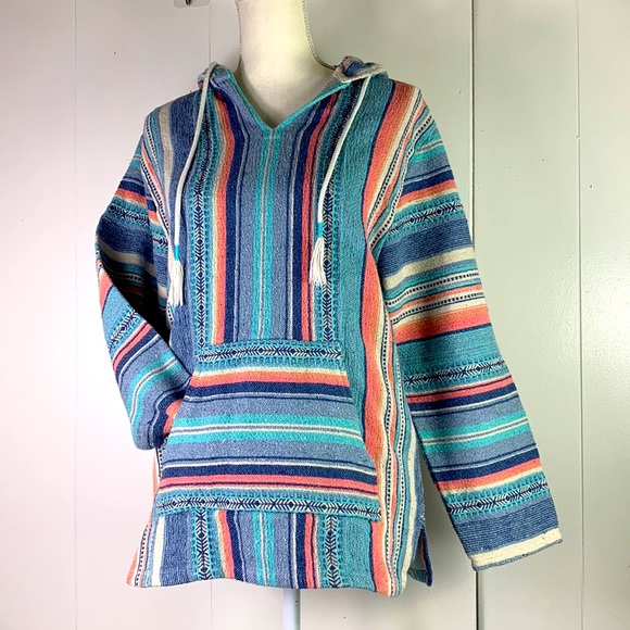 Ladrft Tops - Beach Life By Ladrft Baja Poncho Hoodie - Size Junior Large